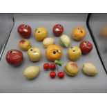 16 Portuguese ceramic fruits