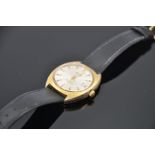 Vintage Montine of switzerland gents automatic wristwatch 25 jewel with black leather strap, the