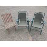 3 folding garden chairs