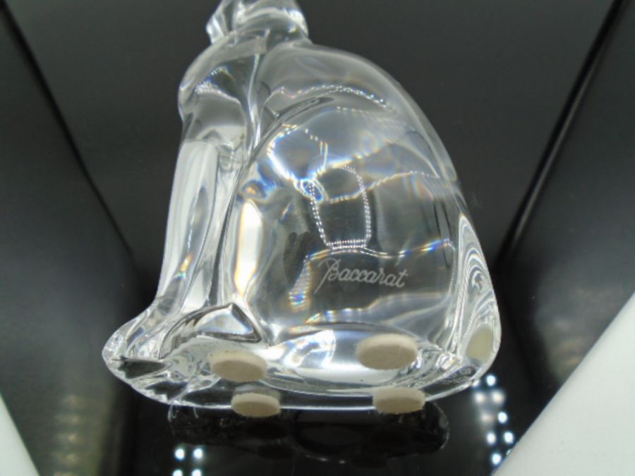 A Baccarat - France Crystal cat figure (clear) no box approx.16cm tall - Image 3 of 3