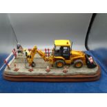 Border Fine Arts 'Essential Repairs', model B0652 limited edition 221/1750 - JCB and workmen, approx