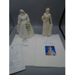 Coalport figurines of princess Diana, from the royal brides collection and 'the jewel in the