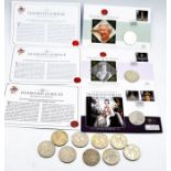 Two £5 Diamond Jubilee Commemorative coin covers and One Fiji $10 coin cover issued in tribute to