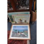 Quantity of framed prints includes two elephant pictures