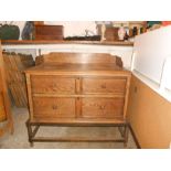 Oak two drawer serving dresser 92w x 50d x 88 h cm