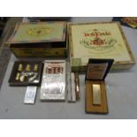 Smoking collection to include Colibri flint lighter, cigars, cigar holders and boxes