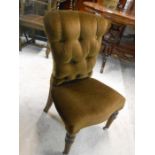 Brown button back nursing chair for reupholstery