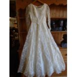 Vintage wedding dress 1950's by Emenson from Bourne and Hollingsworth, in original box with date