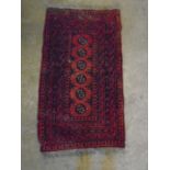 woven red 5 border small rug approx 3ftx 2ft