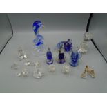 Collection of glass animal ornaments and paperweights to include Swarovski crystal
