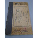 A diary & notes of a policeman/ railway signalman from 22/3/18 to circa 1922 including some very