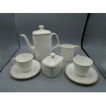 Royal Doulton Gold Concord china coffee service incl pot, milk jug, sugar bowl, 2x cups and saucers