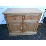 Pine cupboard with 2 doors and 2 drawers H82cm W95 D44