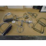 Equine items- stirrups, bridle bits etc