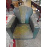 vintage 1930s armchair in green