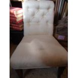 Button back nursing chair on castors a/f - leg broken