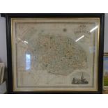 Norfolk map, framed 34x30"