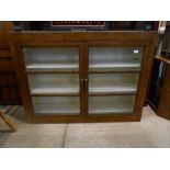 Vintage 2 door oak bookcase with adjustable shelves