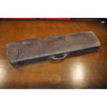 Richardson & sons leather gun travel case with internal pull compartment 33" long