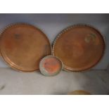 3 copper trays, 2 large and one small