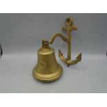 1824 brass bell with anchor hinge plate