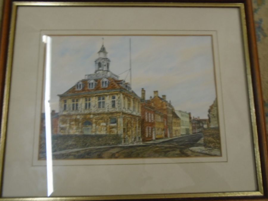 L. Gutteridge painting of Kings Lynn's Custom house, plus a print of the same building - Image 5 of 5