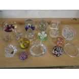 Paperweights, glass trinket dishes etc