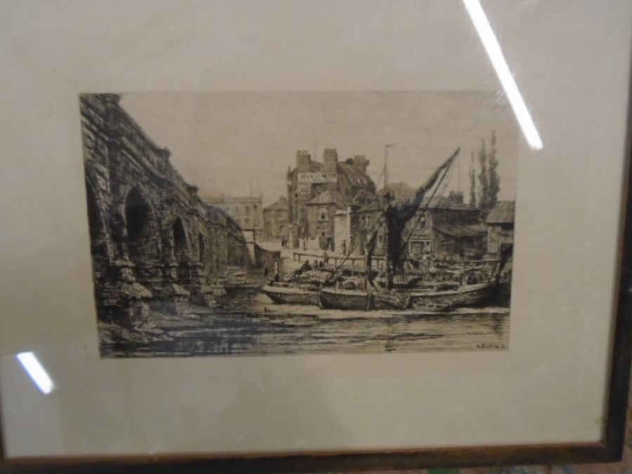 Etchings, paintings and prints all relating to boats/ the sea - Image 7 of 7