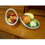 Glazed ceramic fruit baskets