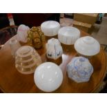 10 vintage glass light shades