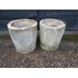 2 concrete garden planters H37cm approx