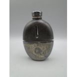 Decorative oval hip flask