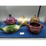Collection of vegetable pots incl Sadler and Sylvac incl onions 4756, chutney 4753, beetroot,