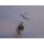 A novelty Silver telescopic propelling pencil topper only in the shape of an acorn - Hallmarked