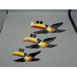 Carlton Ware Guinness flying toucan wall plaques, set of 3 largest approx 25cm long