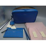Radley manor grove bag in blue with matching card wallet, both as new, plus dust bags, retail