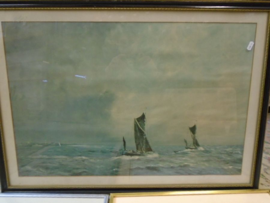 Etchings, paintings and prints all relating to boats/ the sea - Image 2 of 7