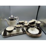 Burslem Crownford polka dot design part tea and coffee service for 6 (missing teapot and 1 cup