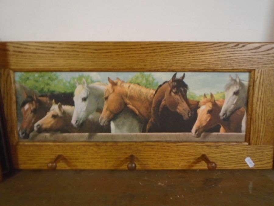 A job lot of framed pictures and prints and a horse picture peg rail - Image 8 of 9