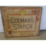 Vintage Colmans starch poster mounted on a board
