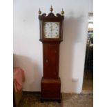 Benjamin Ellis of Woodbridge 19c long cased clock, H210cm approx