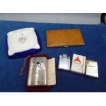 Collection of smoking memorabilia to incl Orlik Sport and Zippo lighters, leatherlite cigarette