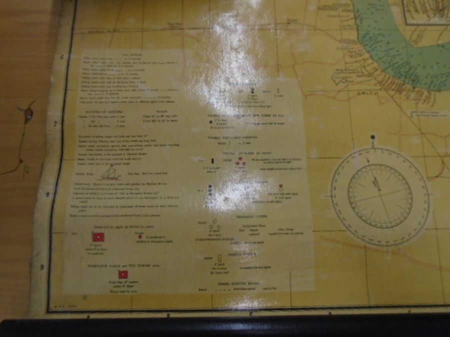 Naval related ephemera -River Thames Wharf chart Tilbury docks to Hole Haven vintage map, as - Image 3 of 7