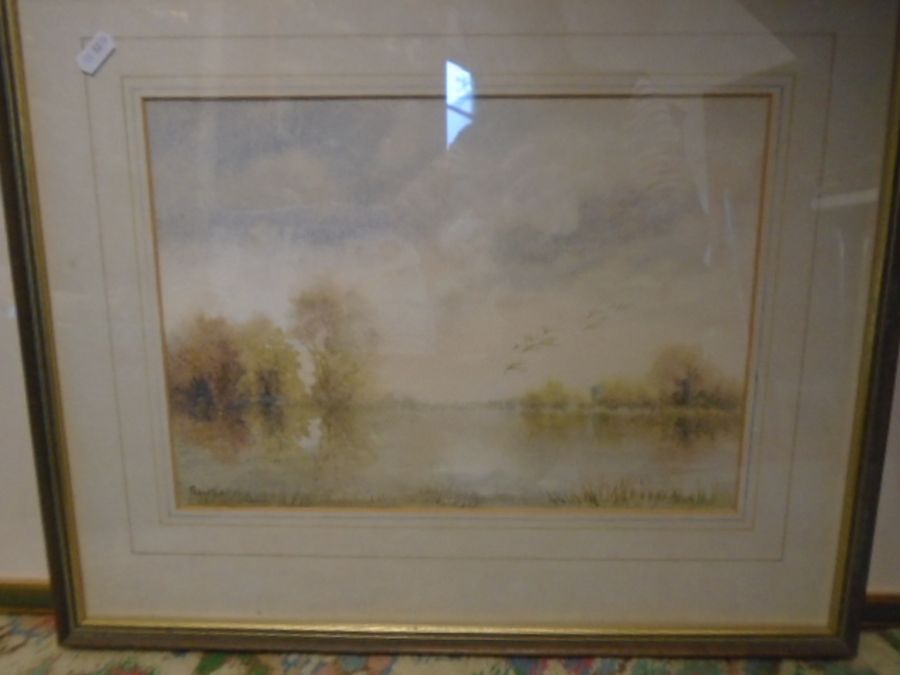 P Newton watercolour of a country scene