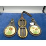 2 Sylvac ware pottery wall hanging horse brass style pictures and brass horse buckles