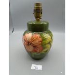 Moorcroft lamp base 9" tall with fitting