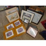 Norfolk map, Framed prints and pictures, job lot of