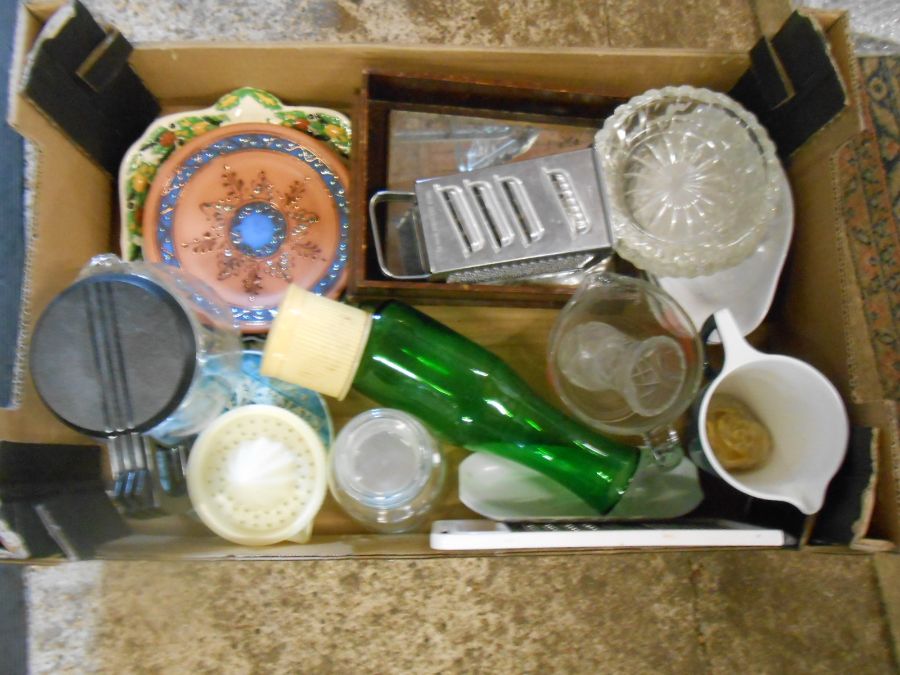 Stillage containing mostly kitchenalia including pots and pans, china, glass and plastic storage - Image 16 of 27