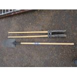 Post hole digger and long handled fencing spade