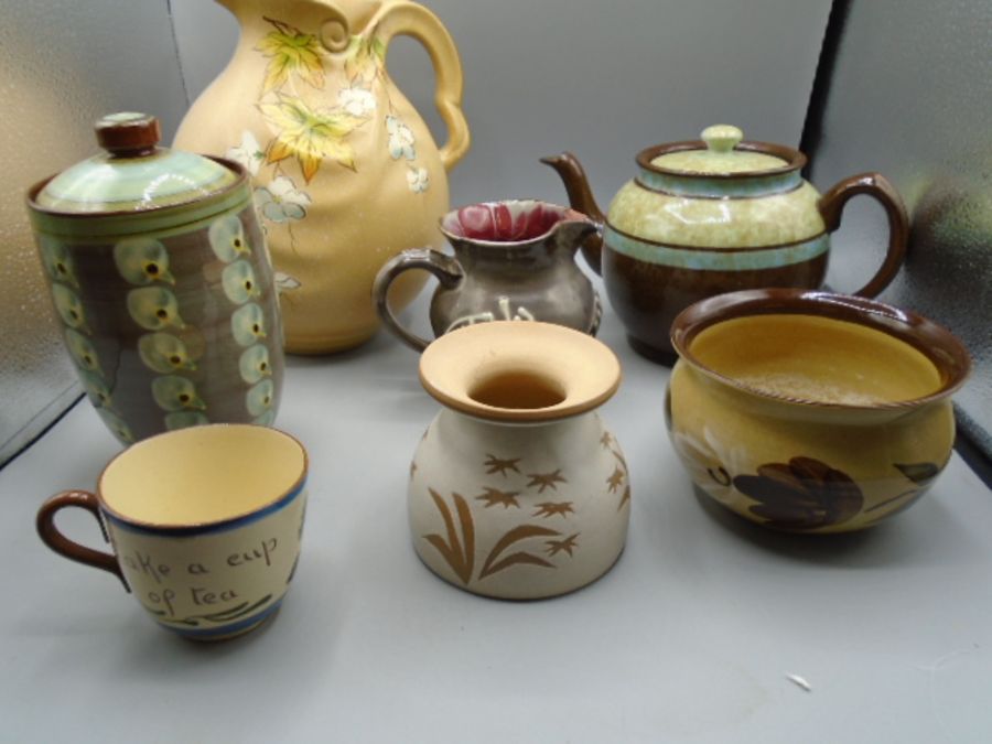 Pottery vases, pots, cup and a sadler teapot - Image 2 of 4